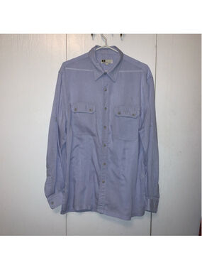 Men's Tilley Button Down Shirt Size Large Blue